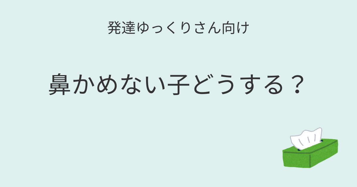 発達ゆっくりさん向け｜鼻かめない子どうする？記事アイキャッチ画像